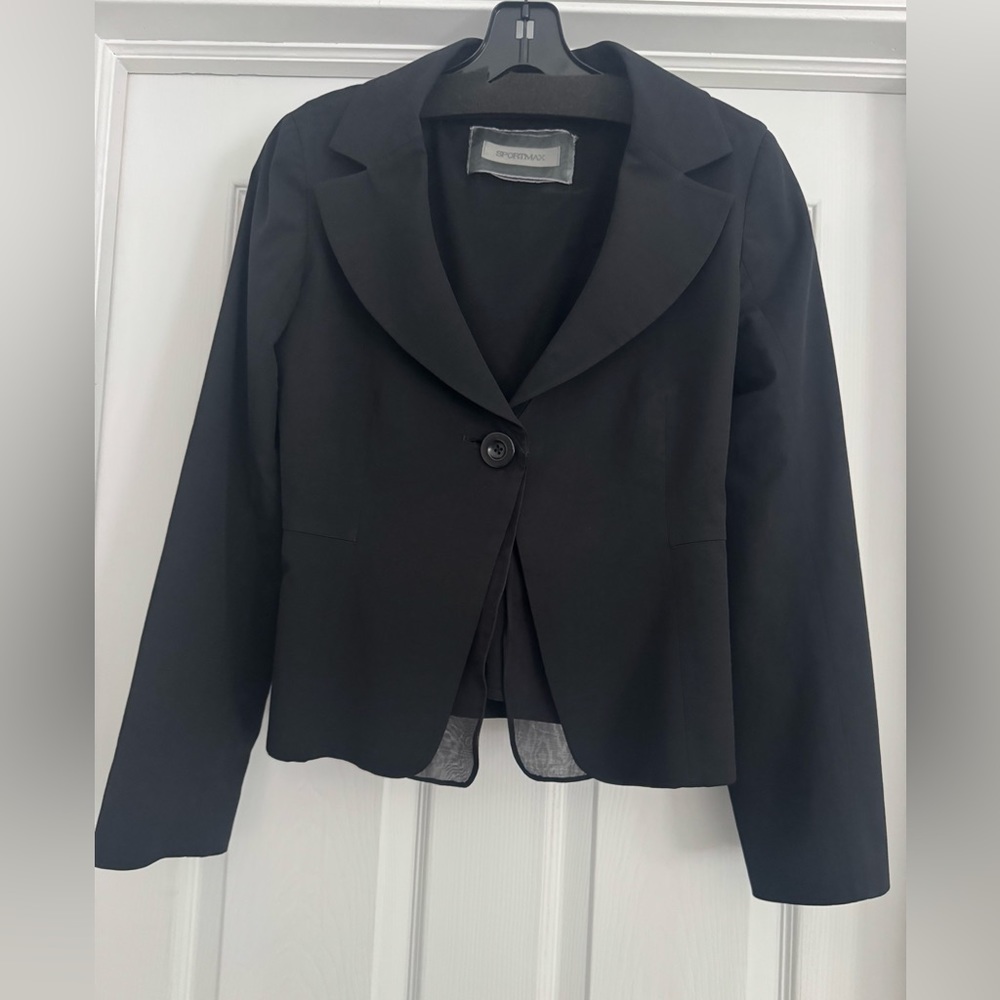 SPORTMAX Sz 6 Black Italian Designer Blazer Jacket Originally $1280